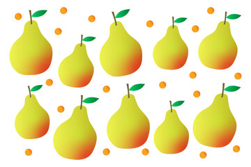 おしゃれな洋梨の背景イラスト