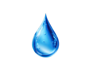 A vibrant blue water droplet