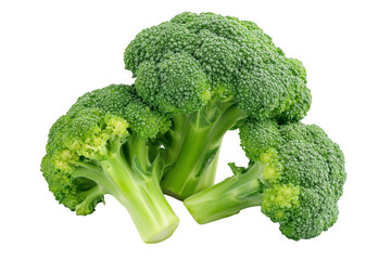 Fresh green broccoli florets vegetable nutrition healthy eating cooking ingredient isolated food isolated on transparent background