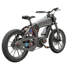 Fototapeta premium Electric Motorcycle Realistic 3D Illustration on Transparent Background