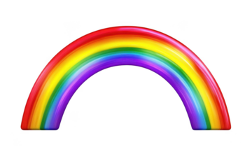 Vibrant rainbow arch illustration with spectrum colors - red, orange, yellow, green, blue, indigo, violet, rainbow clipart, rainbow graphic isolated on transparent background