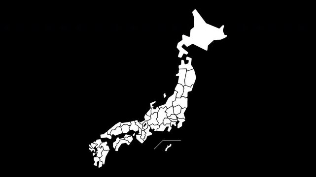 シンプルな日本地図（背景透過）