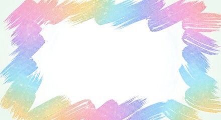 Pastel paint strokes frame, vibrant colorful background design with textured effect for festive design, invitations or