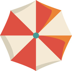 Retro Beach Umbrella Sunny Day Illustration