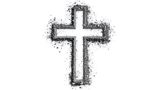 Ash Wednesday Cross Symbol.