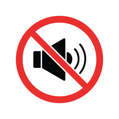 No sound icon vector mute symbol volume off sign silent mode graphic audio alert prohibition