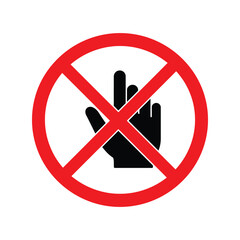 Obraz premium No touching sign vector illustration forbidden hand symbol prohibition alert warning icon safety alert