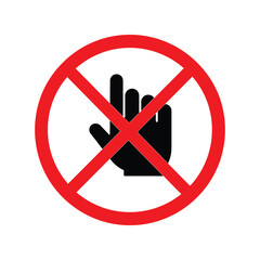 Obraz premium No touch symbol vector illustration forbidden hand icon prohibition sign warning graphic isolated