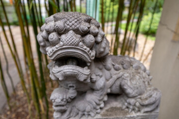 stone lion statue