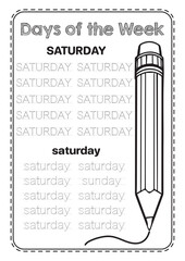 Work Sheet day of the week