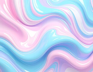 Obraz premium Abstract 3D Fluid Swirls with Pastel Colors and Gentle Waves