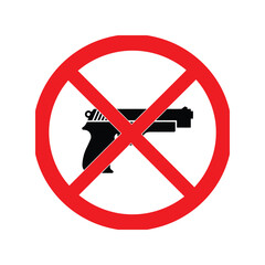 Obraz premium No gun symbol vector illustration firearm prohibition sign safety warning icon banned weapon graphic