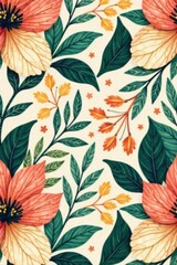 Abstract floral seamless pattern Modern art, leaves, botanical, contemporary design , texture, graphic design
