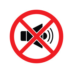 No sound symbol vector illustration mute icon silent zone sign audio off graphic isolated