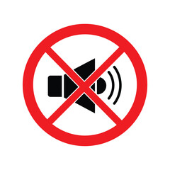 No sound symbol vector illustration mute icon silent zone sign audio off graphic isolated