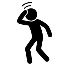 Stickman Figure with Dizziness SVG Clip Art