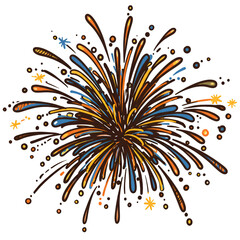 Obraz premium Colorful Fireworks Illustration on Transparent Background for Celebration Event