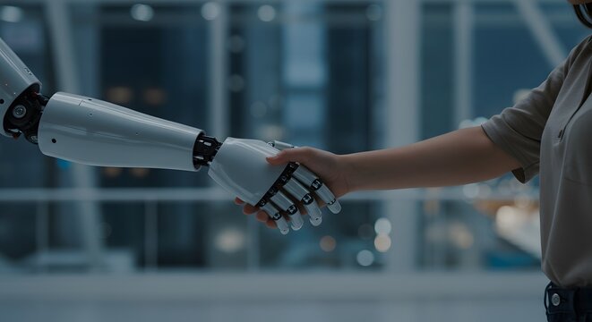 Trustful Handshake Between a Human and a Robot.







