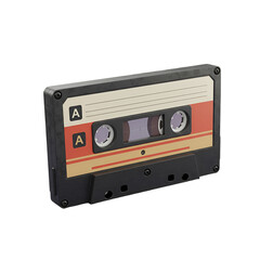Obraz premium Isolated 3D Illustration of a Retro Cassette Tape with Transparent Background