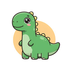 Naklejka premium Cute Cartoon Dinosaur Illustration Isolated on Transparent Background