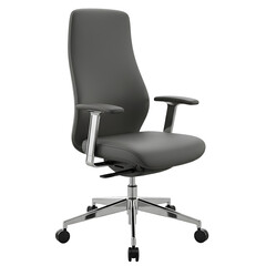 Isolated 3D Render of a Gray Office Chair on a Black Background