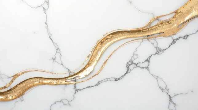 Abstract Gold Accent on White Marble Background Elegant Design Element for Luxury Projects