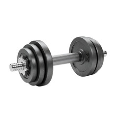 Fototapeta premium Isolated Black Dumbbell Weight Training Equipment Photo on Transparent Background