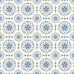 Fototapeta premium seamless pattern with blue flowers
