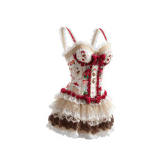 Festive Christmas Corset with Layered Ruffle Skirt
