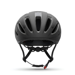 Isolated Black Cycling Helmet Front View for Safety Protection as Photo