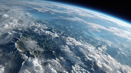 Fototapeta premium Earth's mountainous landscape from space