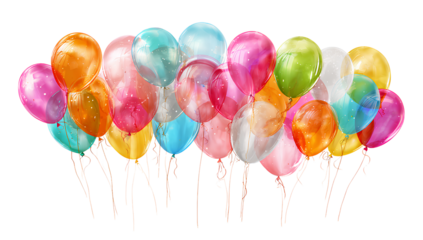 balloon defense background transparent png, birthday party balloons, colorful, white background, png element 