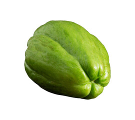 single fresh chayote vegetable isolated