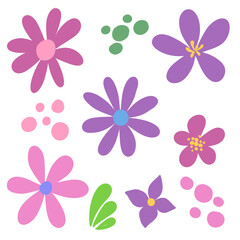 Flowers digital illustration, floral set, spring design, watercolor hand painting. Perfectly for printing, sublimation.