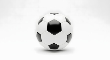 Naklejka premium Classic black and white soccer ball isolated on a plain white background