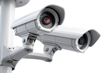 surveillance cameras cut out with white background