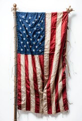 A Weathered American Flag: A Testament to Time and Patriotism