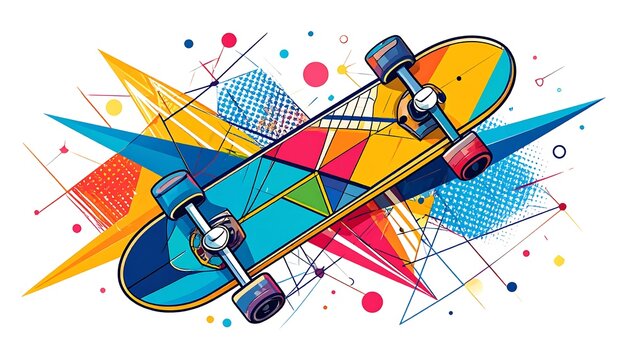 Colorful Skateboard Abstract Design. - Powered by Adobe