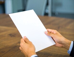 Obraz premium Blank document held in hands
