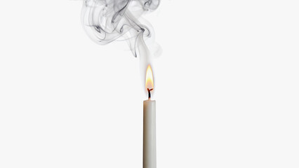  Candle flame flickering in dark with glowing aura illustration. Ai generated.