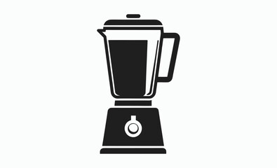 Blender silhouette, kitchen appliance icon, food preparation vector, black and white illustration, household device graphic