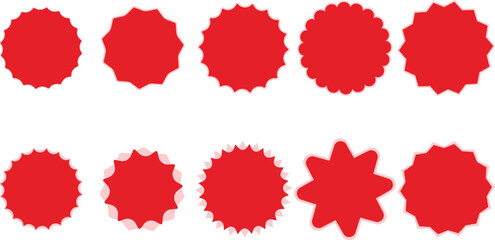 Badge Sticker Icon  Blank Round Starburst Label Design for Marketing, Sale, Discount, Web, Business, Shop, or Product Promotion Vector