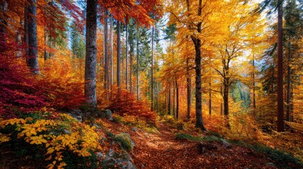 Obraz premium Autumn forest path