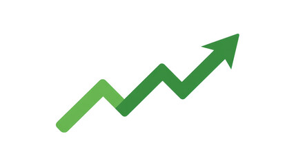 Obraz premium Green Arrow Upward Graph Stock Market Growth, Business Profit and Financial Success Concept isolated on transparent background Remove png, Clipping Path, pen tool