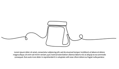 One line of packaging. Abstract minimal continuous line.