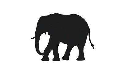 Fototapeta premium Simple, elegant silhouette of an elephant, highlighting its substantial form and gentle posture.