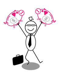 Business people vector illustration with business concept simple and giving good information