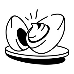 A hand drawn style icon showing acorn nut
