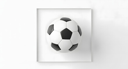 Obraz premium Classic Soccer Ball Composition on White Background, Minimalist