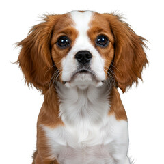Isolated Portrait of a Cavalier King Charles Spaniel Puppy in Studio